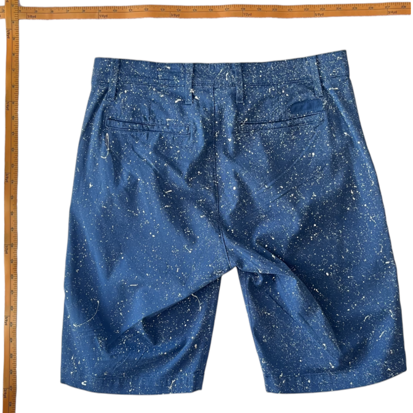 Blue & White Splatter Shorts - Size 30
