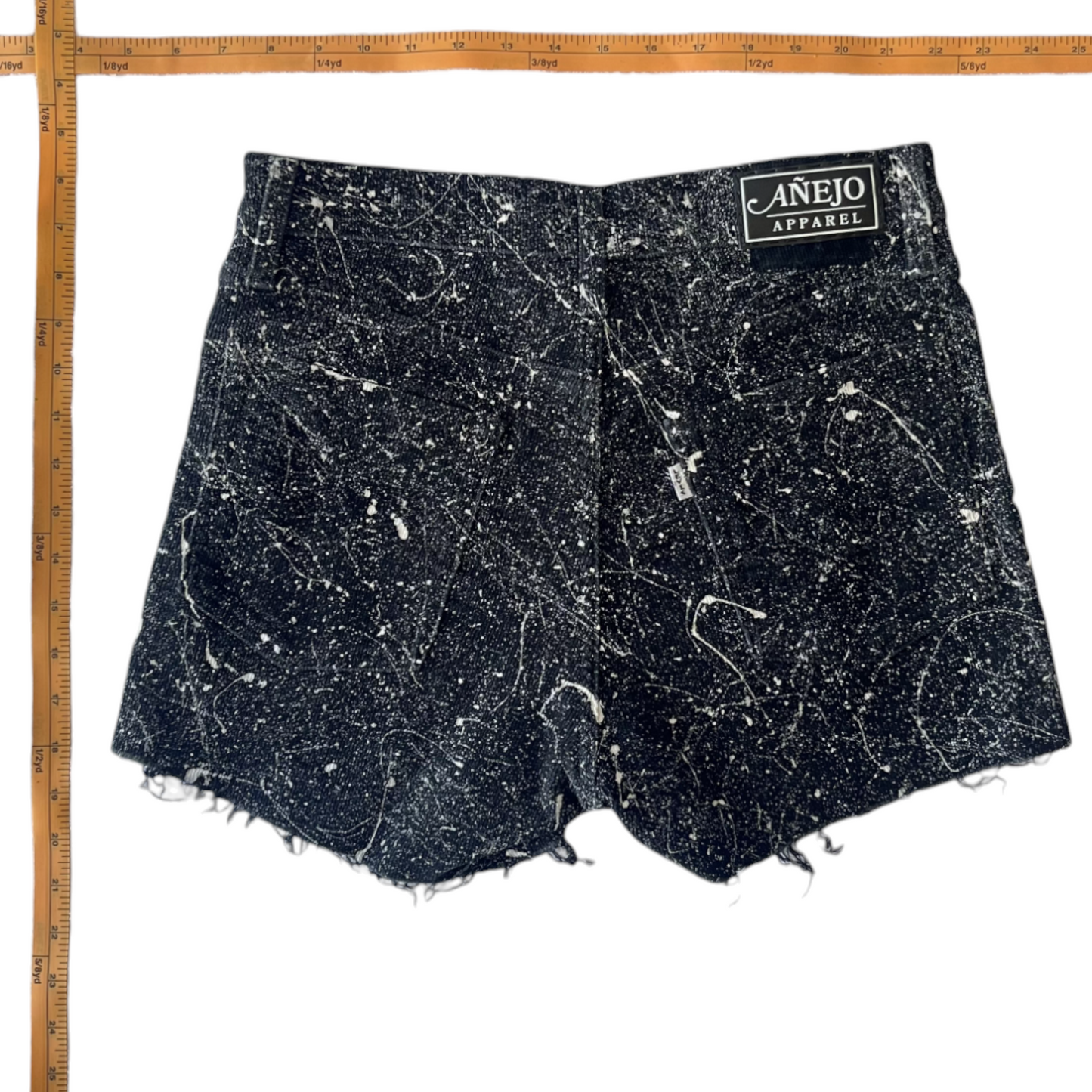 Black & White Corduroy Splatter Shorts - Size 27