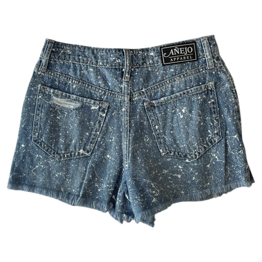Blue & White Splatter Denim Shorts - Size 26