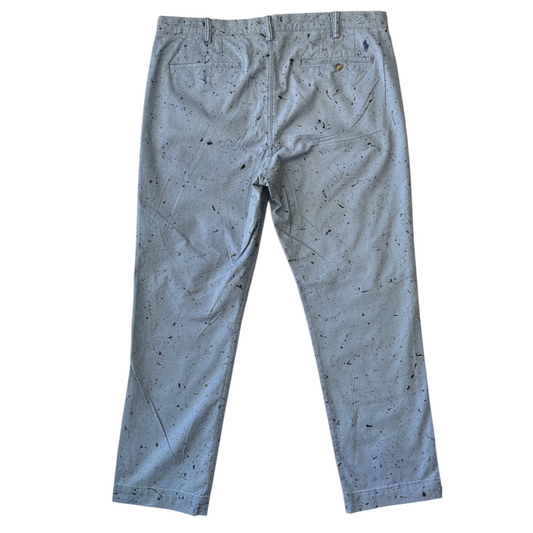 Blue & Black Splatter Pants - Size 38 x 32