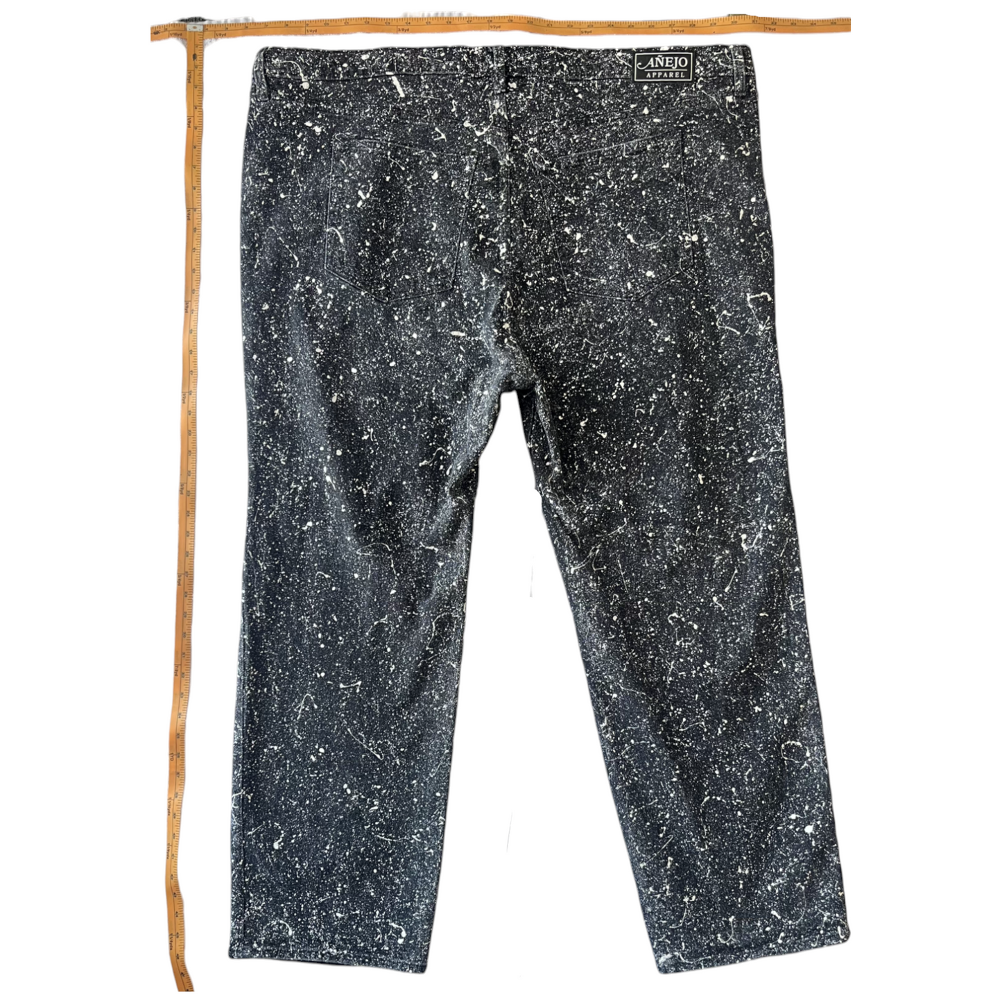 Black & White Splatter Denim Pants - Size 48 x 30