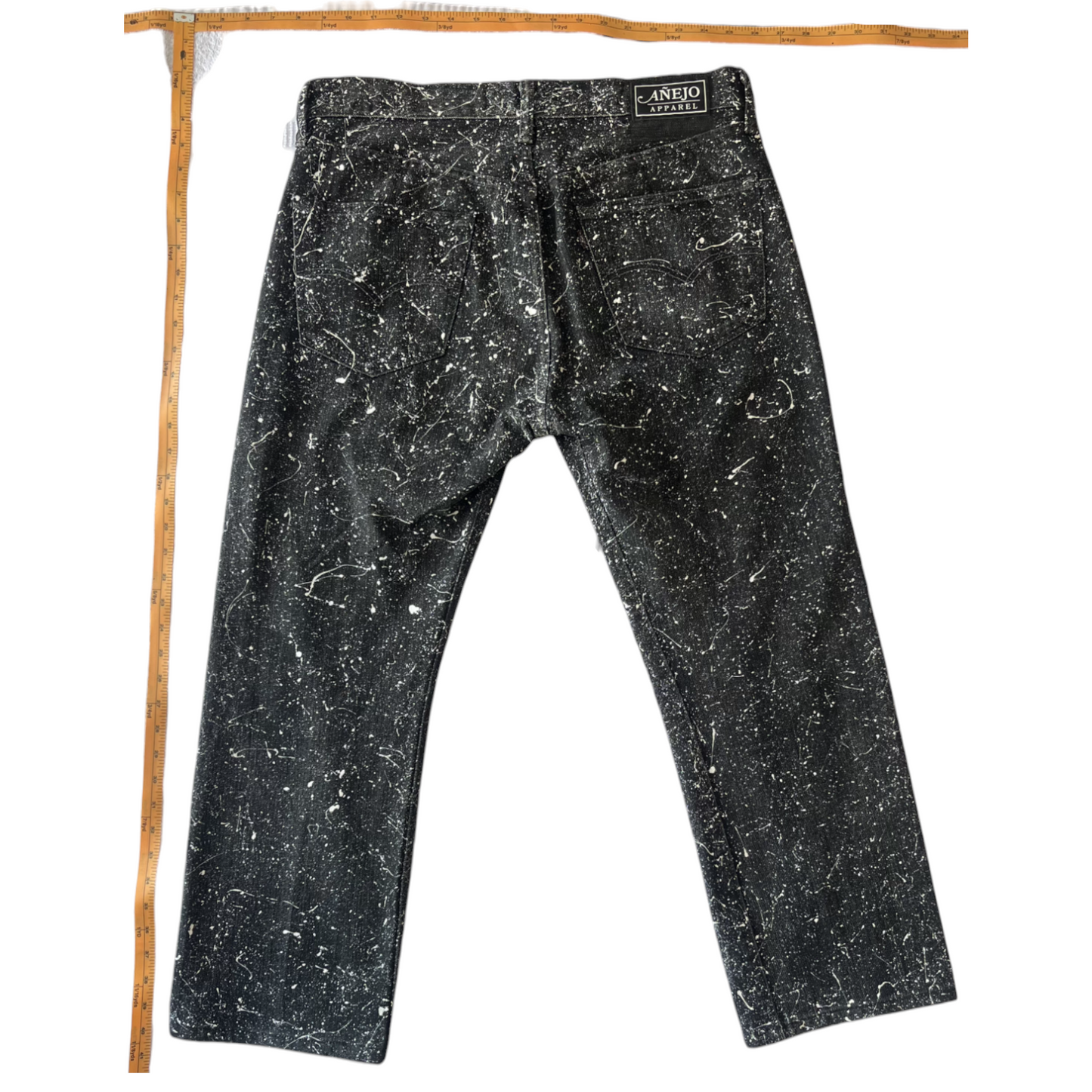 Black & White Splatter Denim Pants - Size 34 x 30