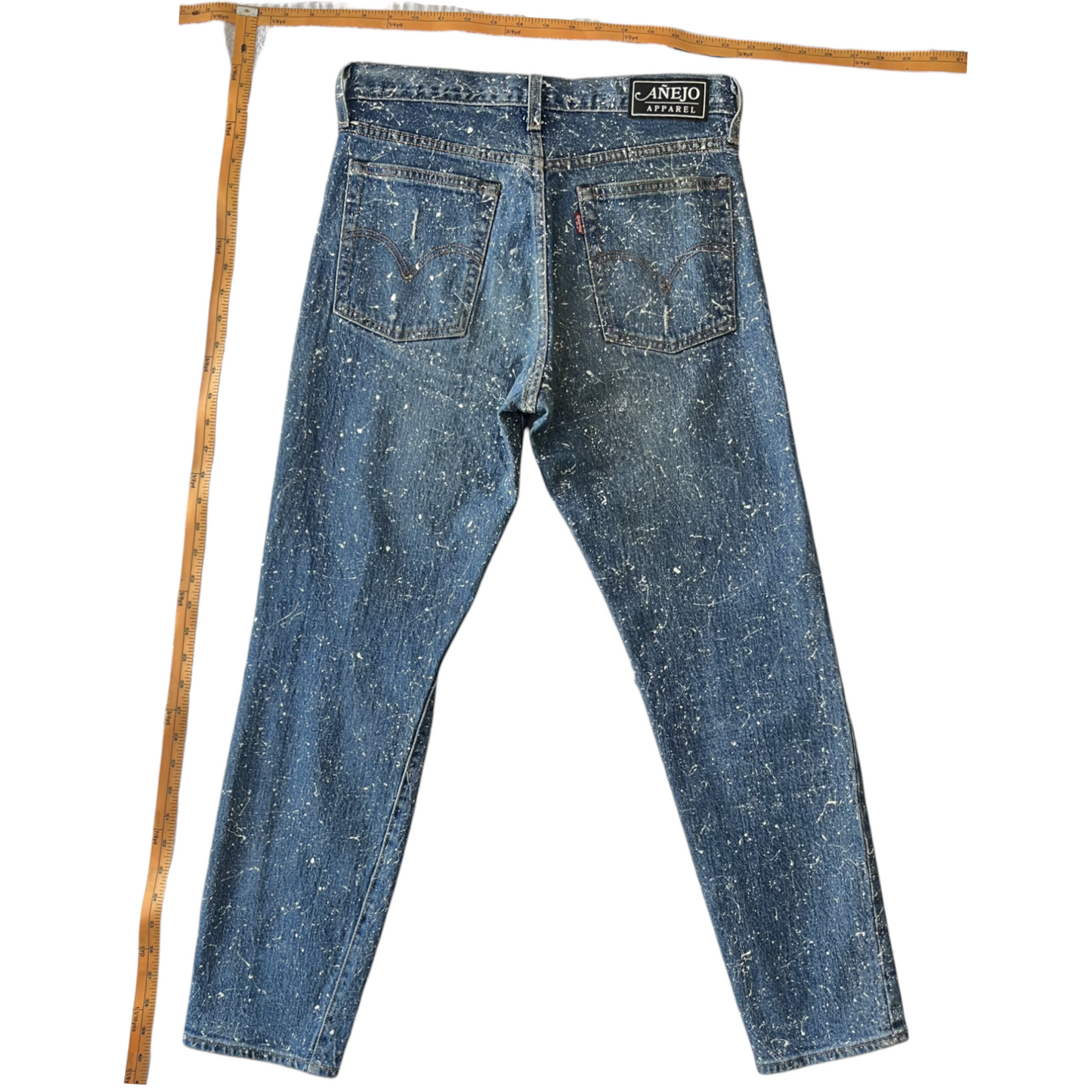 Blue & White Splatter Denim Jeans - Size 27