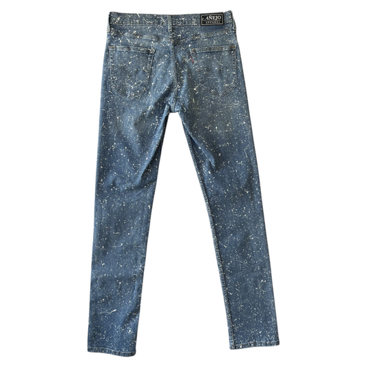 Blue & White Splatter Denim Jeans - Size 34 x 34