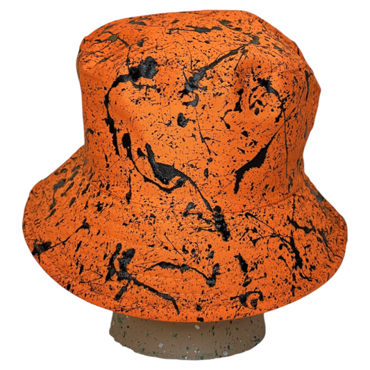 Orange Splatter Bucket Hat