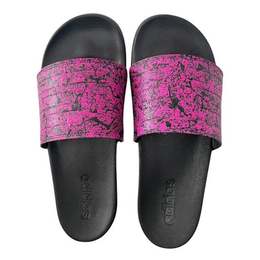 Pink & Black Splatter Slides - Size M9|W10