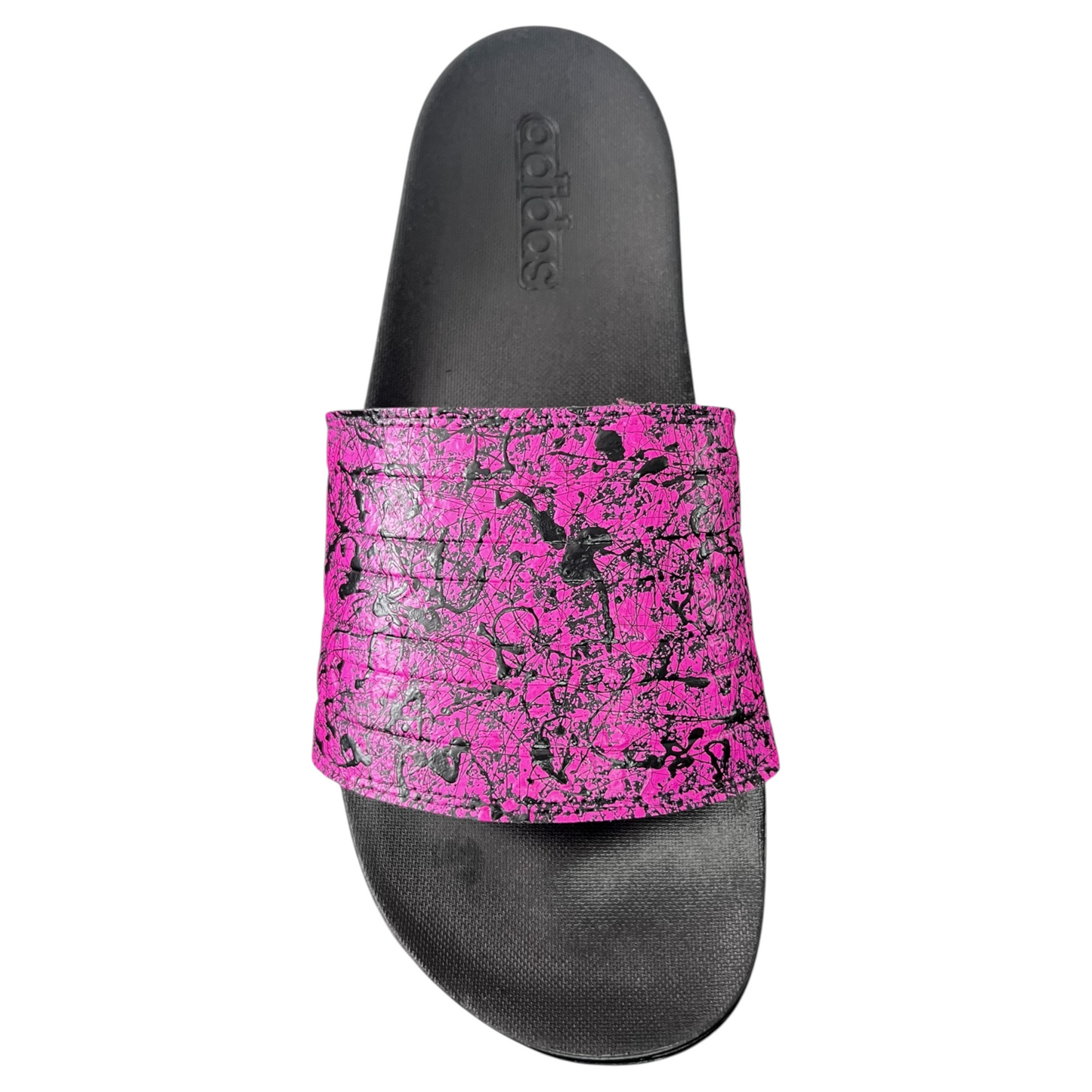 Pink & Black Splatter Slides