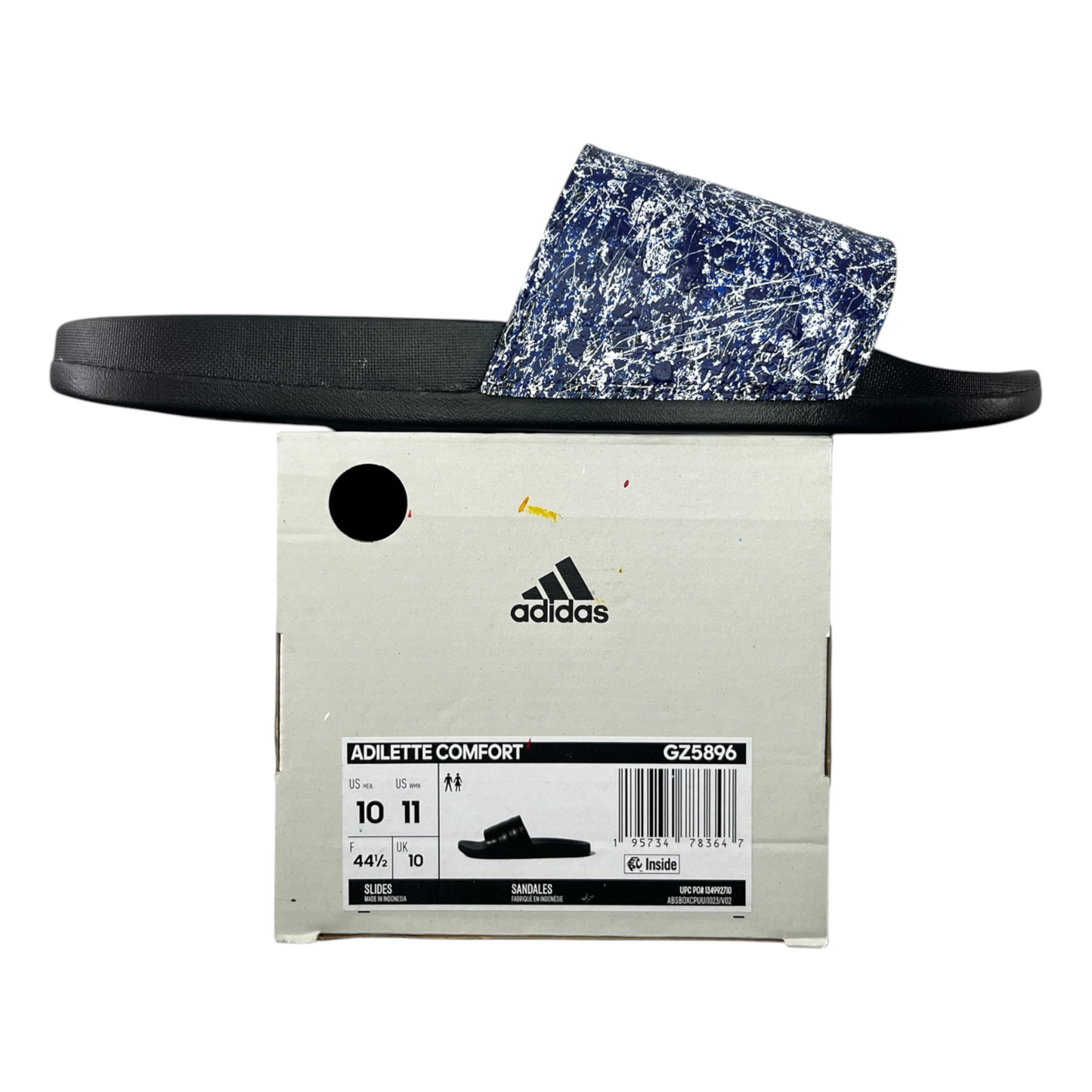 Dodger Blue Splatter Slides - Size M10|W11