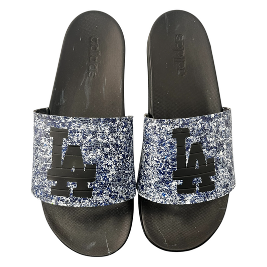 Dodger Blue Splatter Slides - Size M10|W11