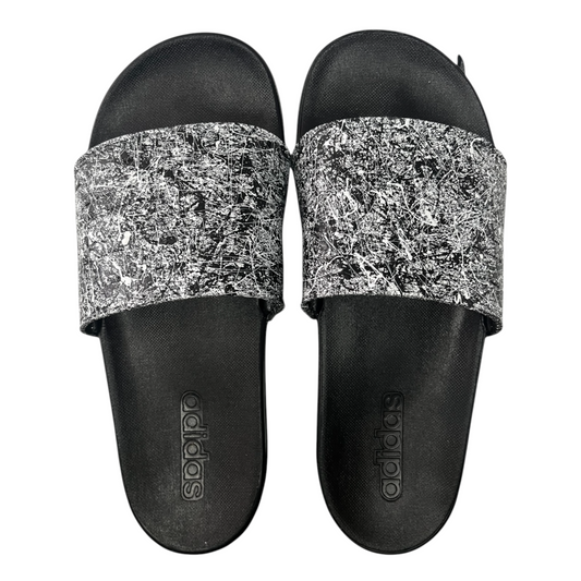 White & Black Splatter Slides - Size M6|W7