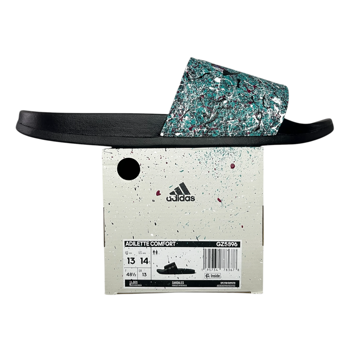 Aqua Splatter Slides - Size M13|W14