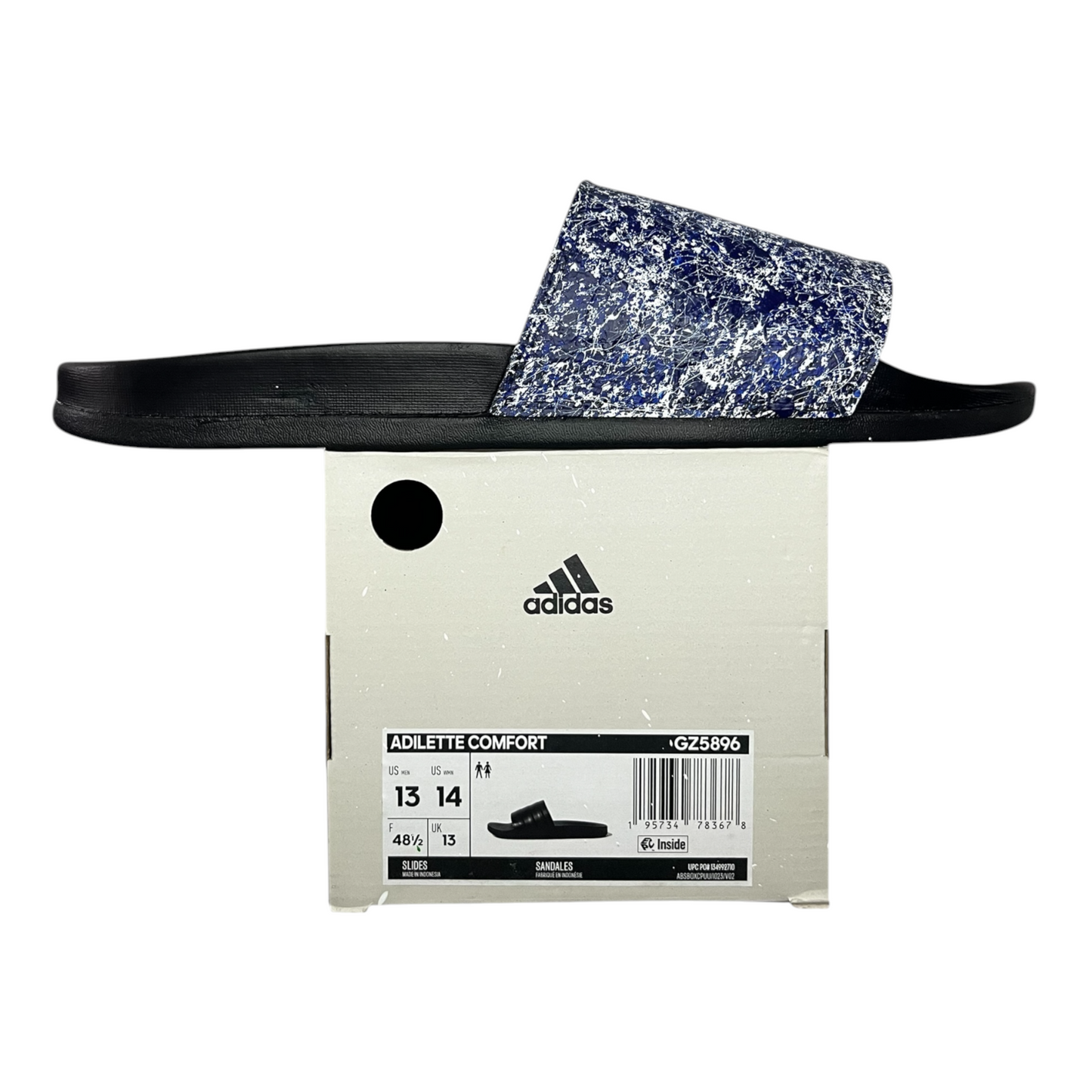 Dodger Blue Splatter Slides - Size M13|W14