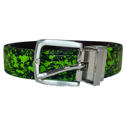 Black & Green Splatter Belt