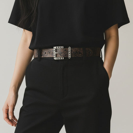 Brown & Black Splatter Belt