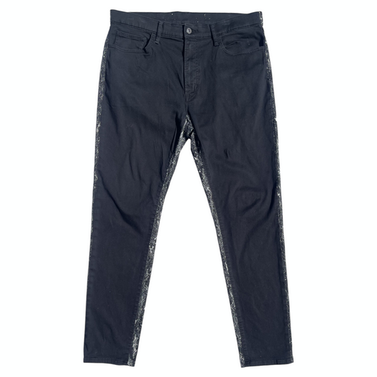 Black & White Half Splatter Pants (Skinny Fit) - Size 36 x 32
