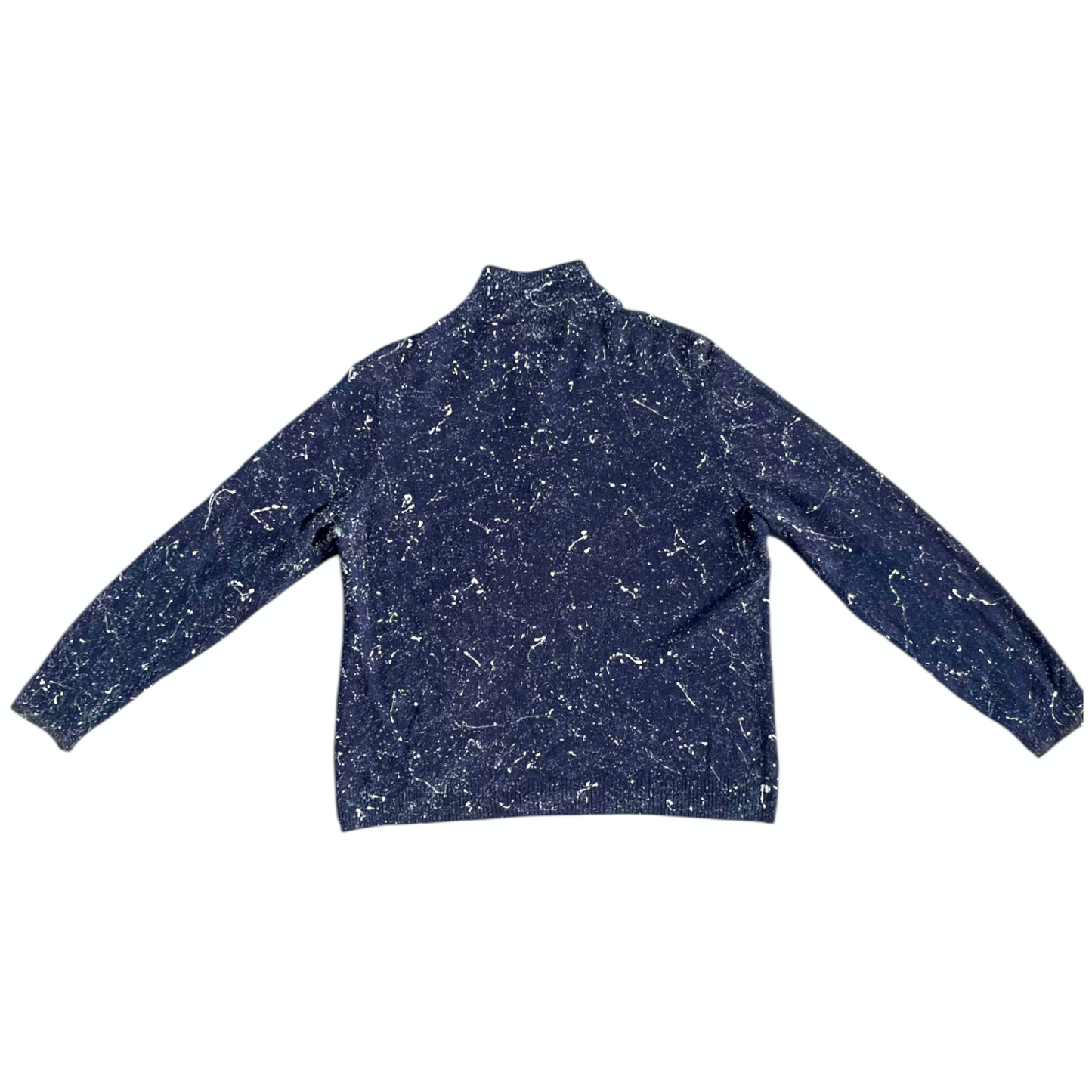 Blue & White Splatter Quarter Zip Sweatshirt - Size L