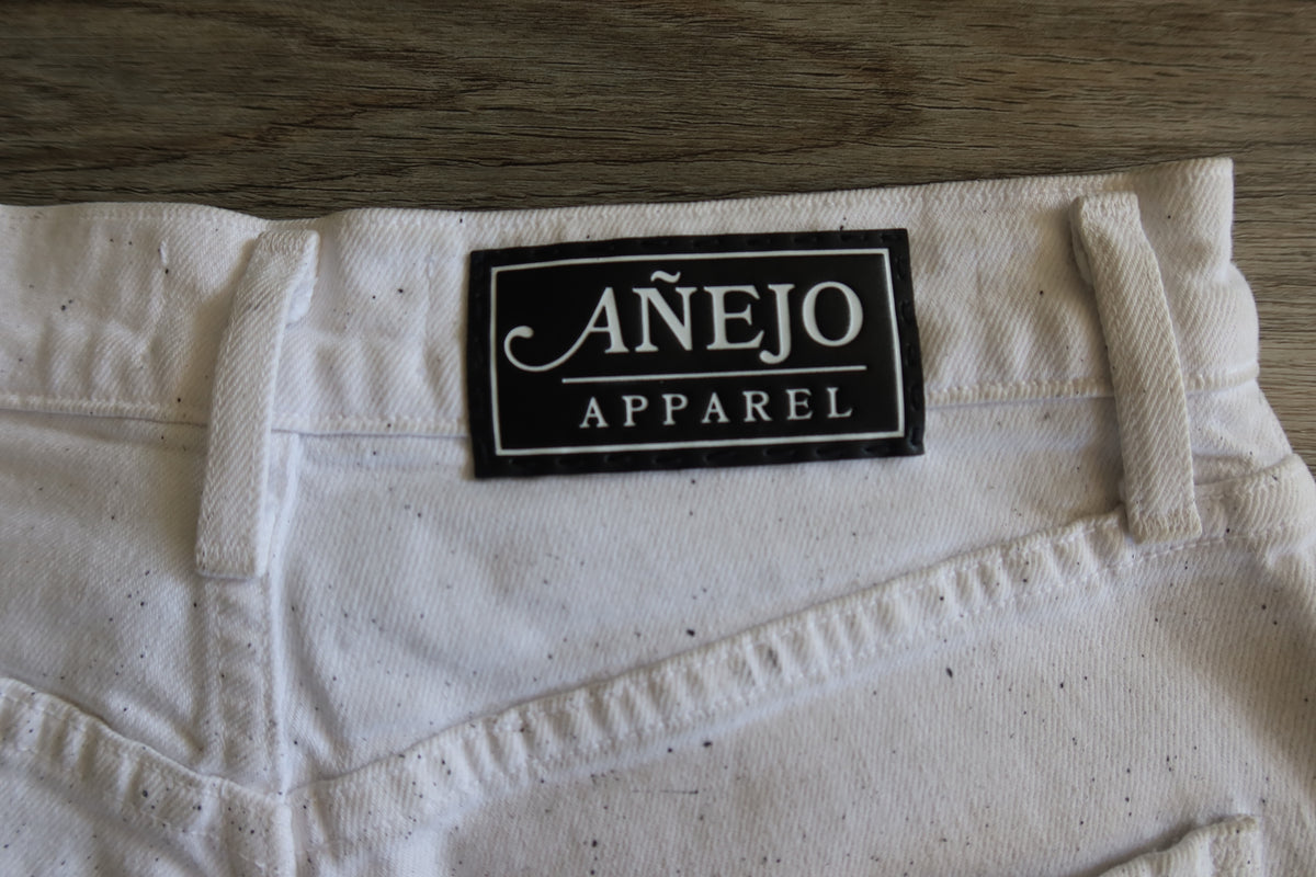 White Ombré Splatter Pants