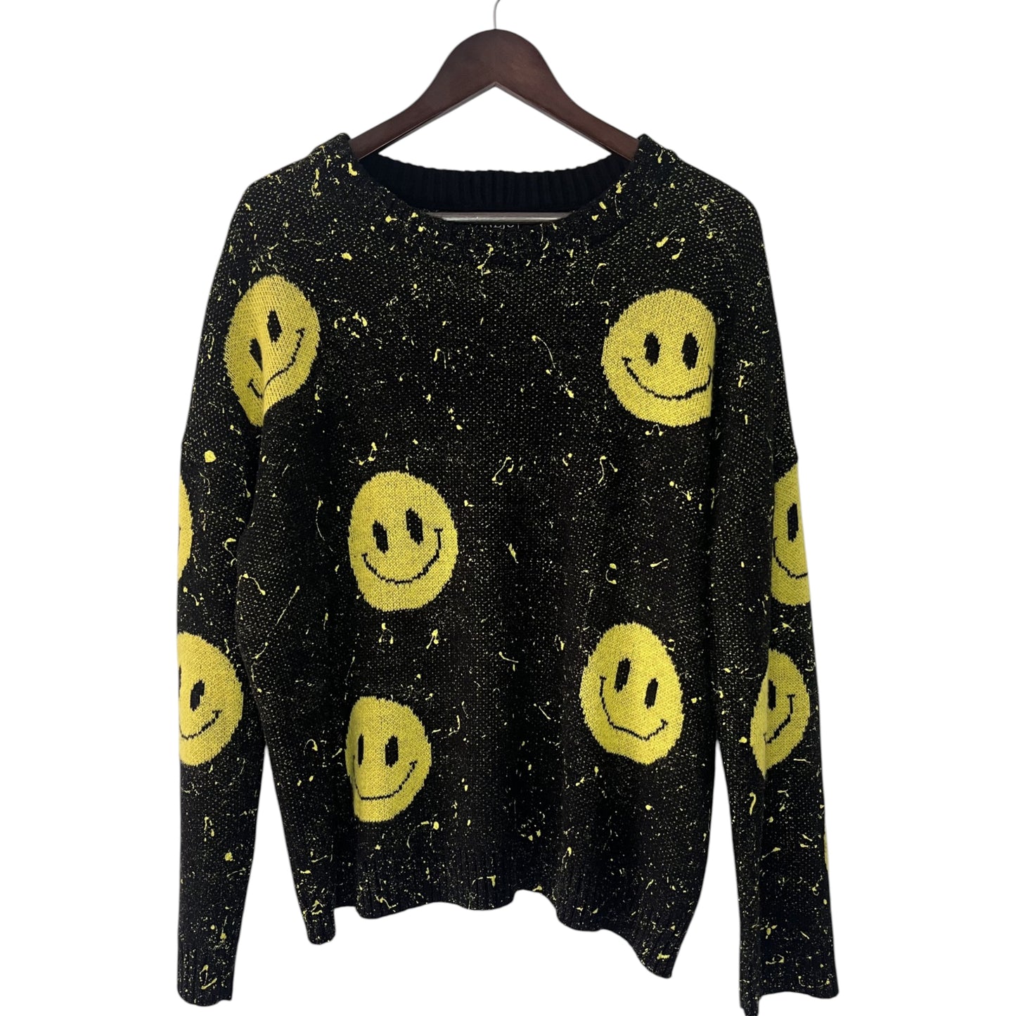 Smiley Face Splatter Paint Sweater/Sweatshirt (XL)