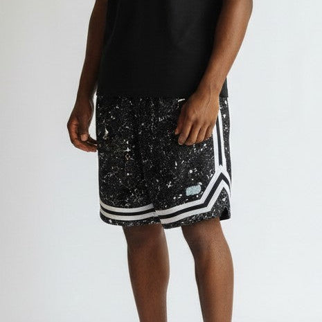 Black & White Splatter Basketball Shorts (L)