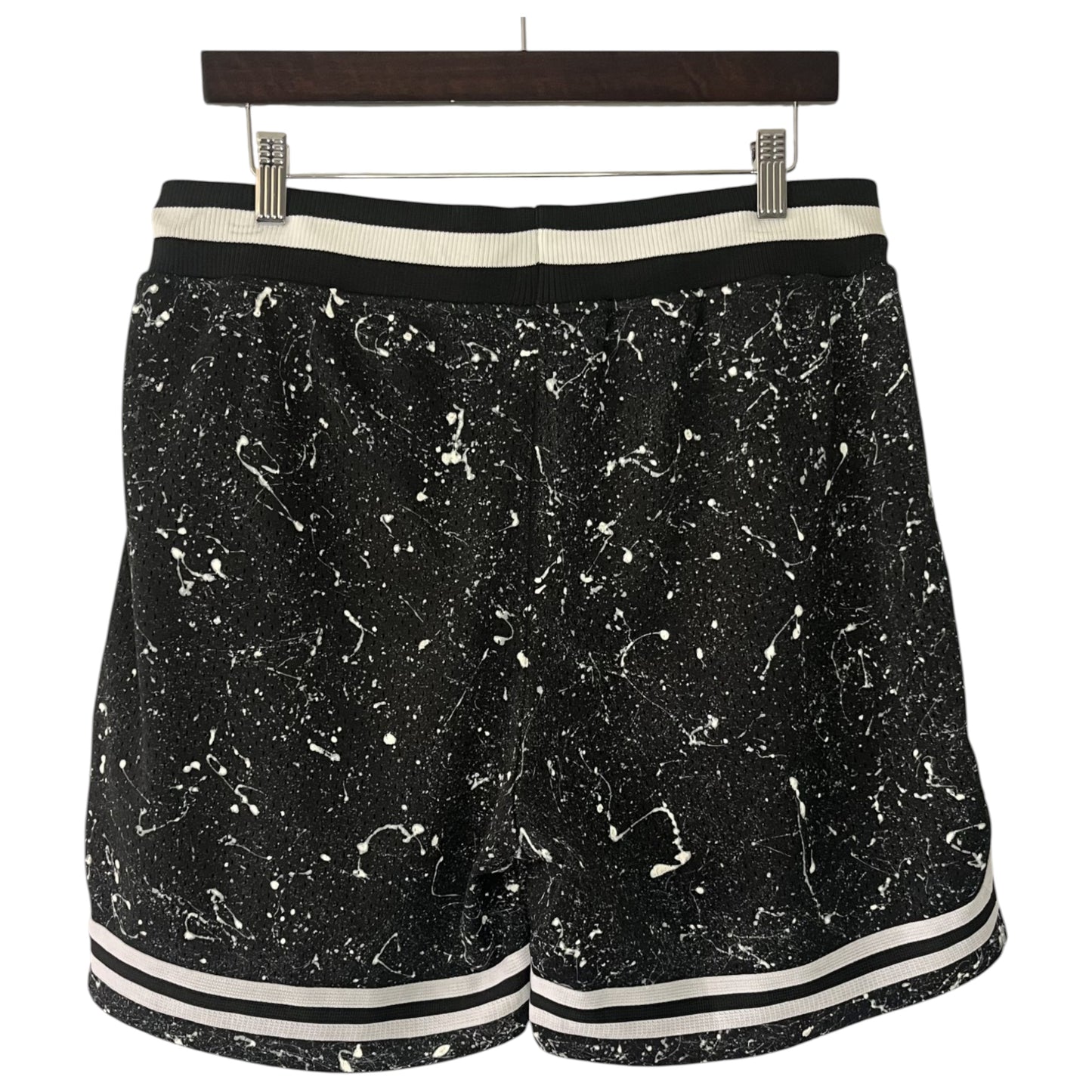 Black & White Splatter Basketball Shorts (L)