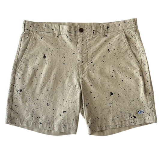 Khaki & Black Splatter Shorts - Size 36