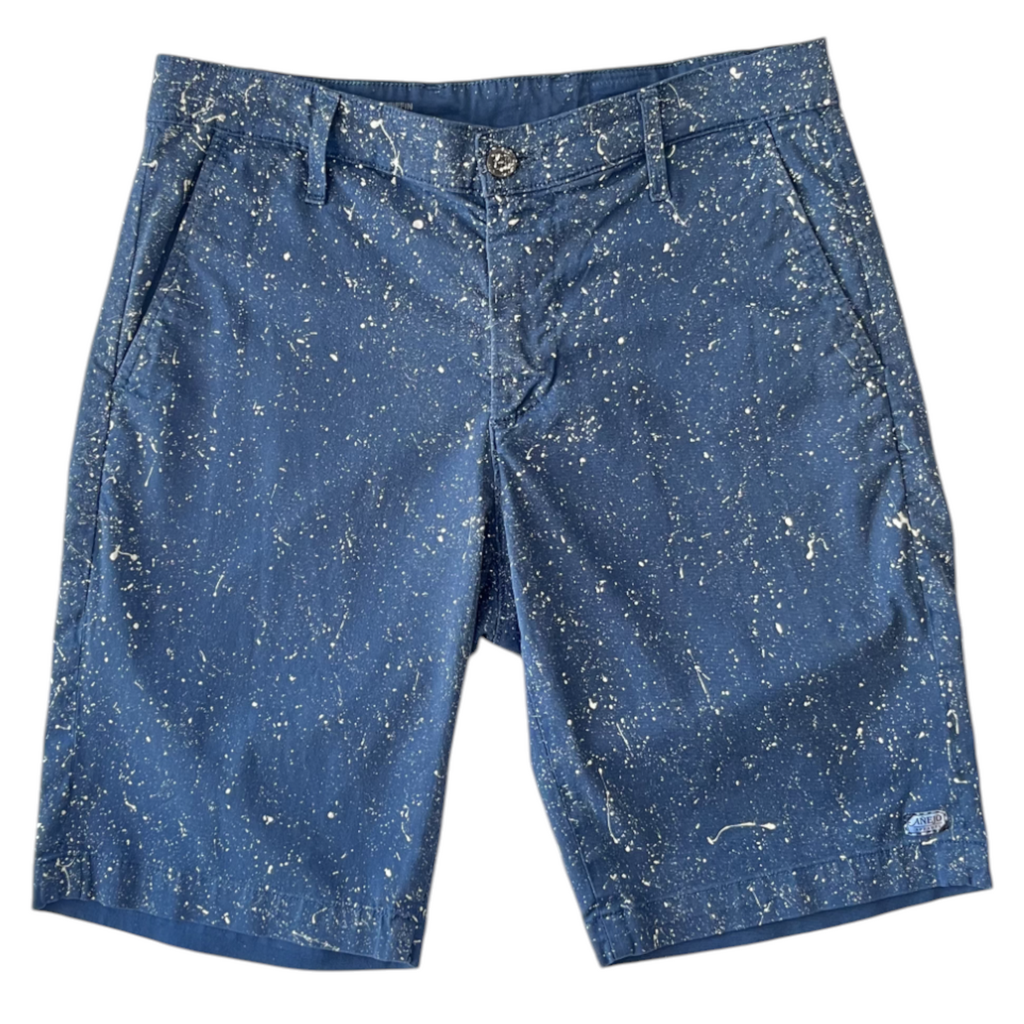 Blue & White Splatter Shorts - Size 30