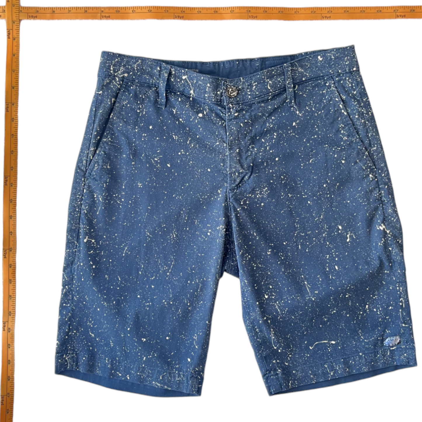 Blue & White Splatter Shorts - Size 30