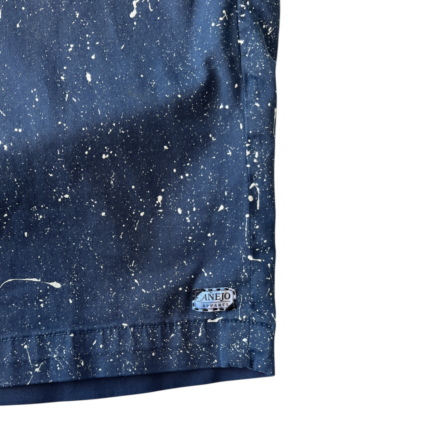 Blue & White Splatter Shorts - Size 30