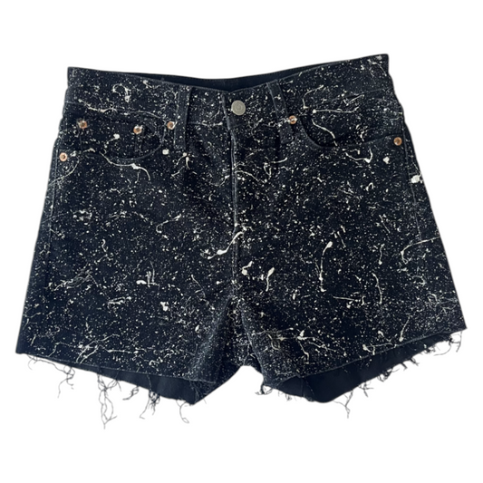 Black & White Corduroy Splatter Shorts - Size 27