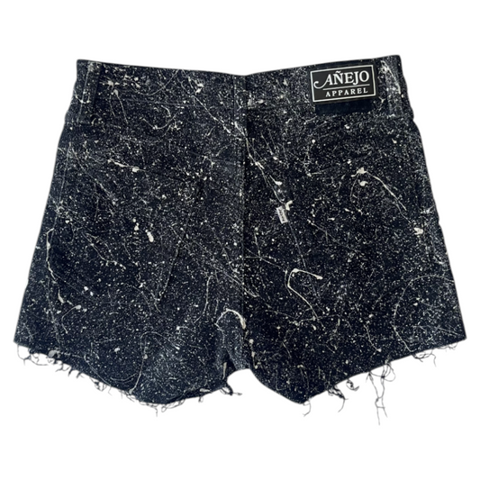 Black & White Corduroy Splatter Shorts - Size 27