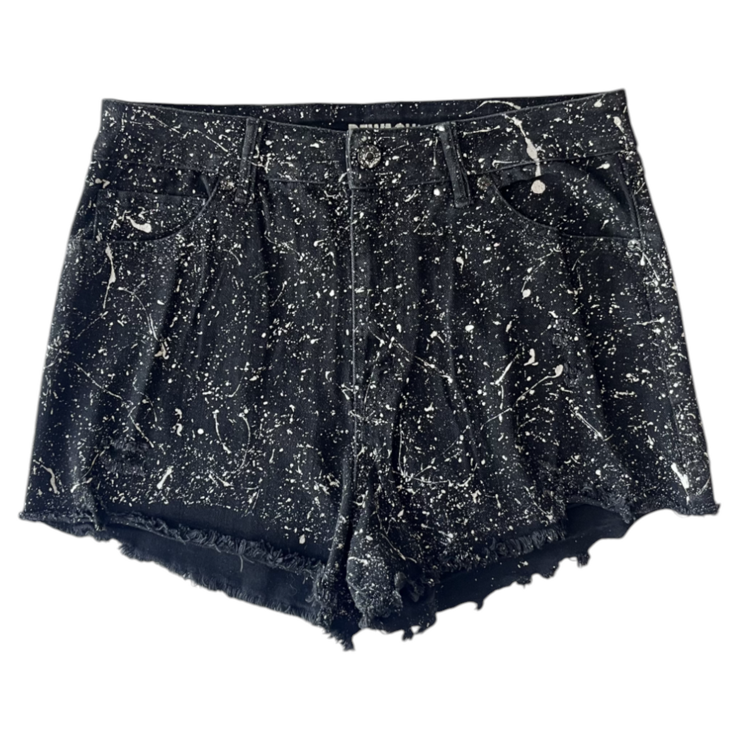 Black & White Splatter Denim Shorts - Size 11