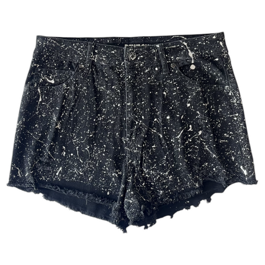 Black & White Splatter Denim Shorts - Size 11