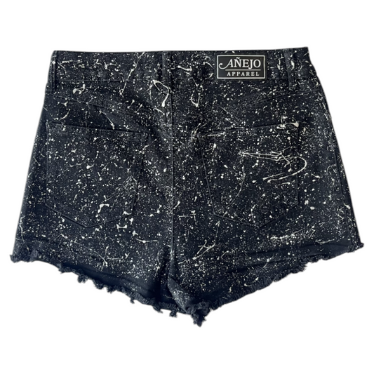 Black & White Splatter Denim Shorts - Size 11
