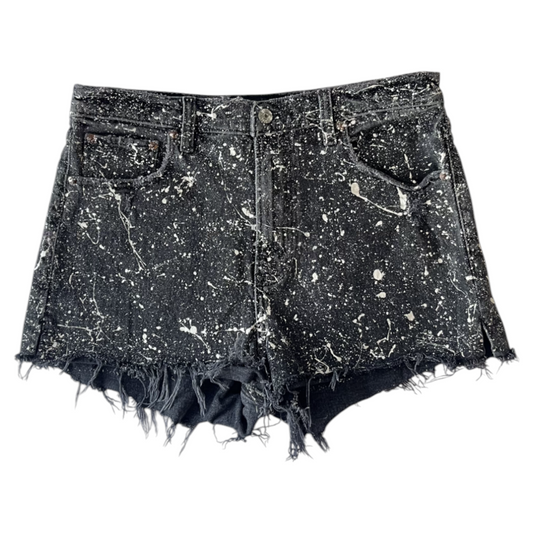 Gray & White Splatter Denim Shorts - Size 8