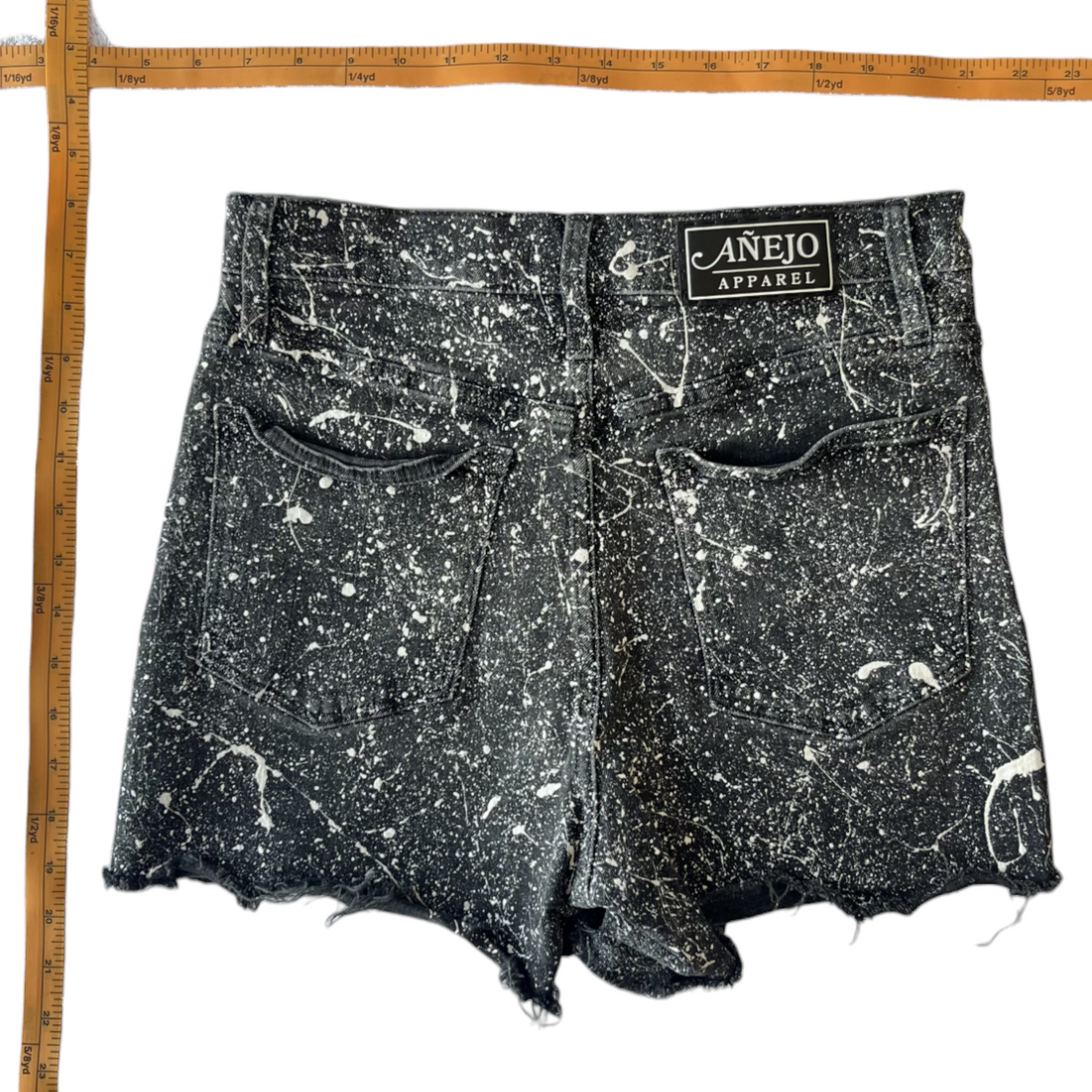 Gray & White Splatter Denim Shorts - Size 27