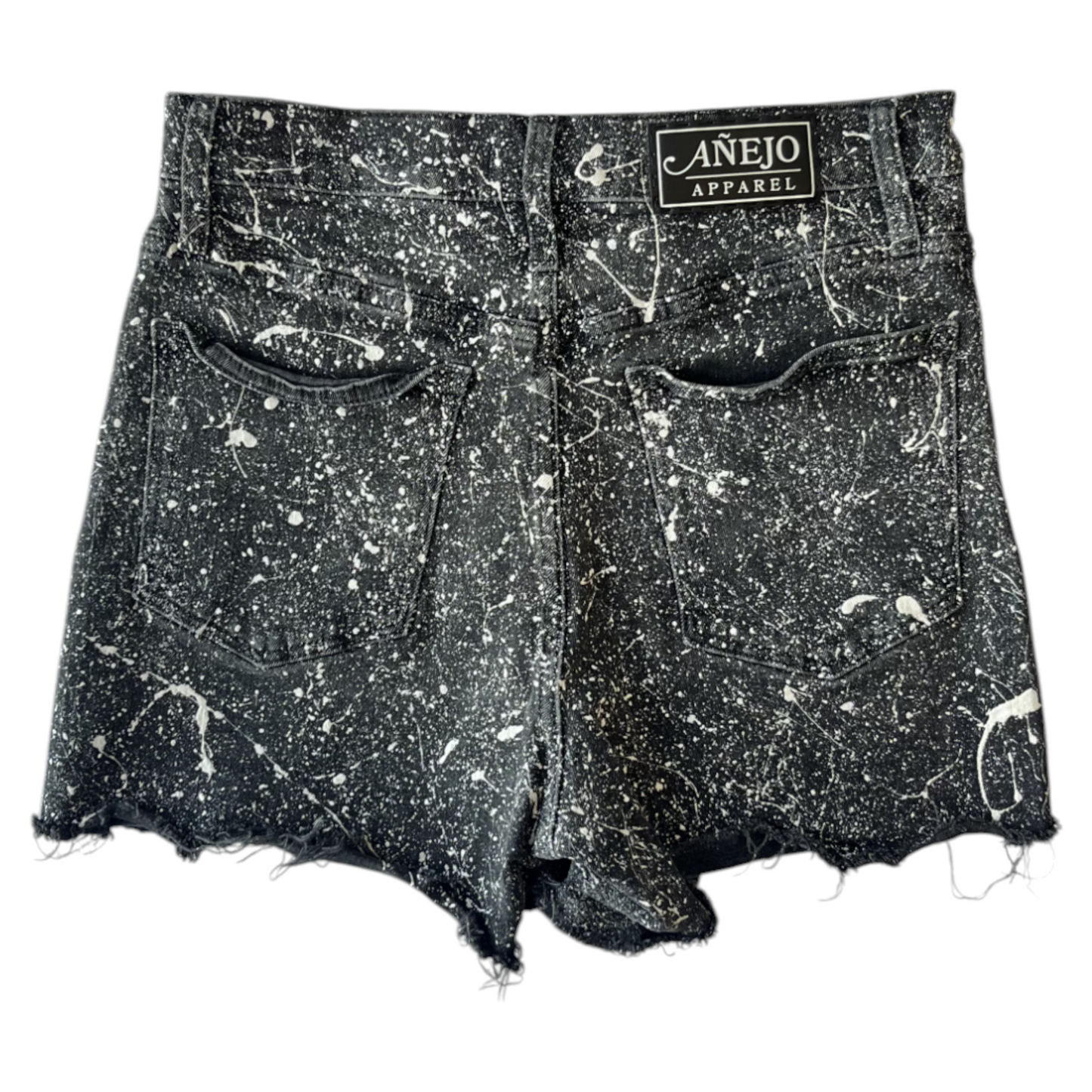 Gray & White Splatter Denim Shorts - Size 27