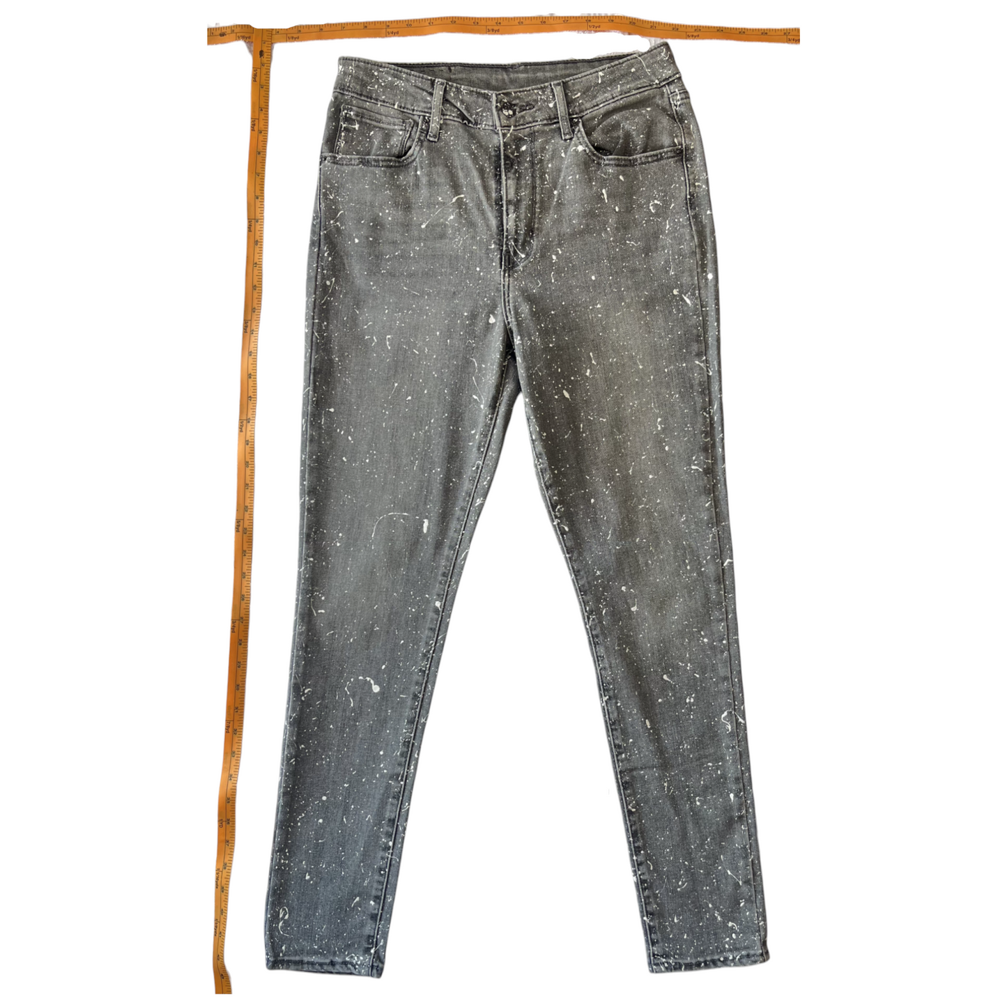 Gray & White Splatter Denim Jeans - Size 31 x 30