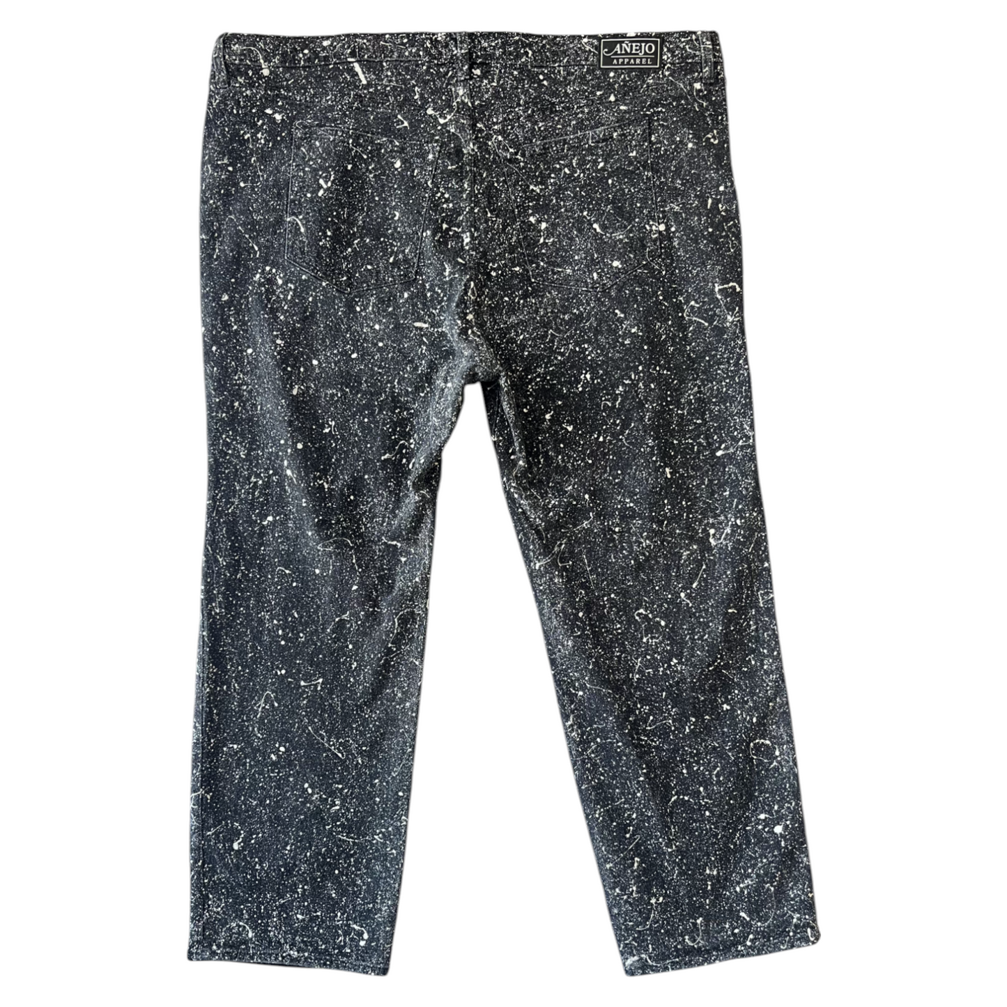 Black & White Splatter Denim Pants - Size 48 x 30