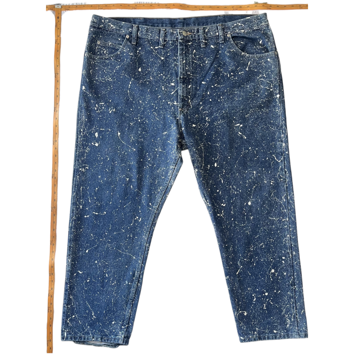 Blue & White Splatter Denim Jeans - Size 46 x 30