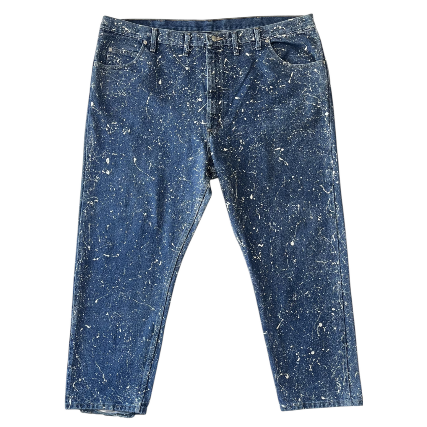 Blue & White Splatter Denim Jeans - Size 46 x 30