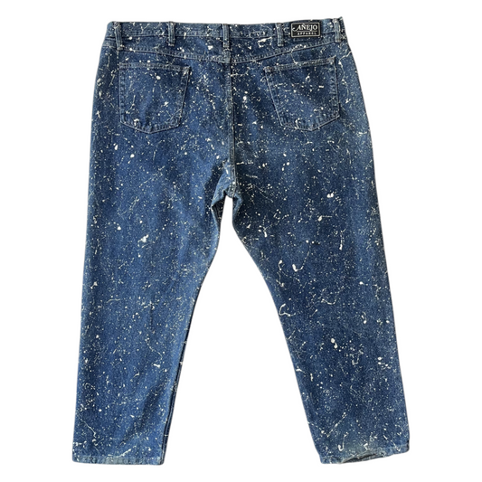 Blue & White Splatter Denim Jeans - Size 46 x 30