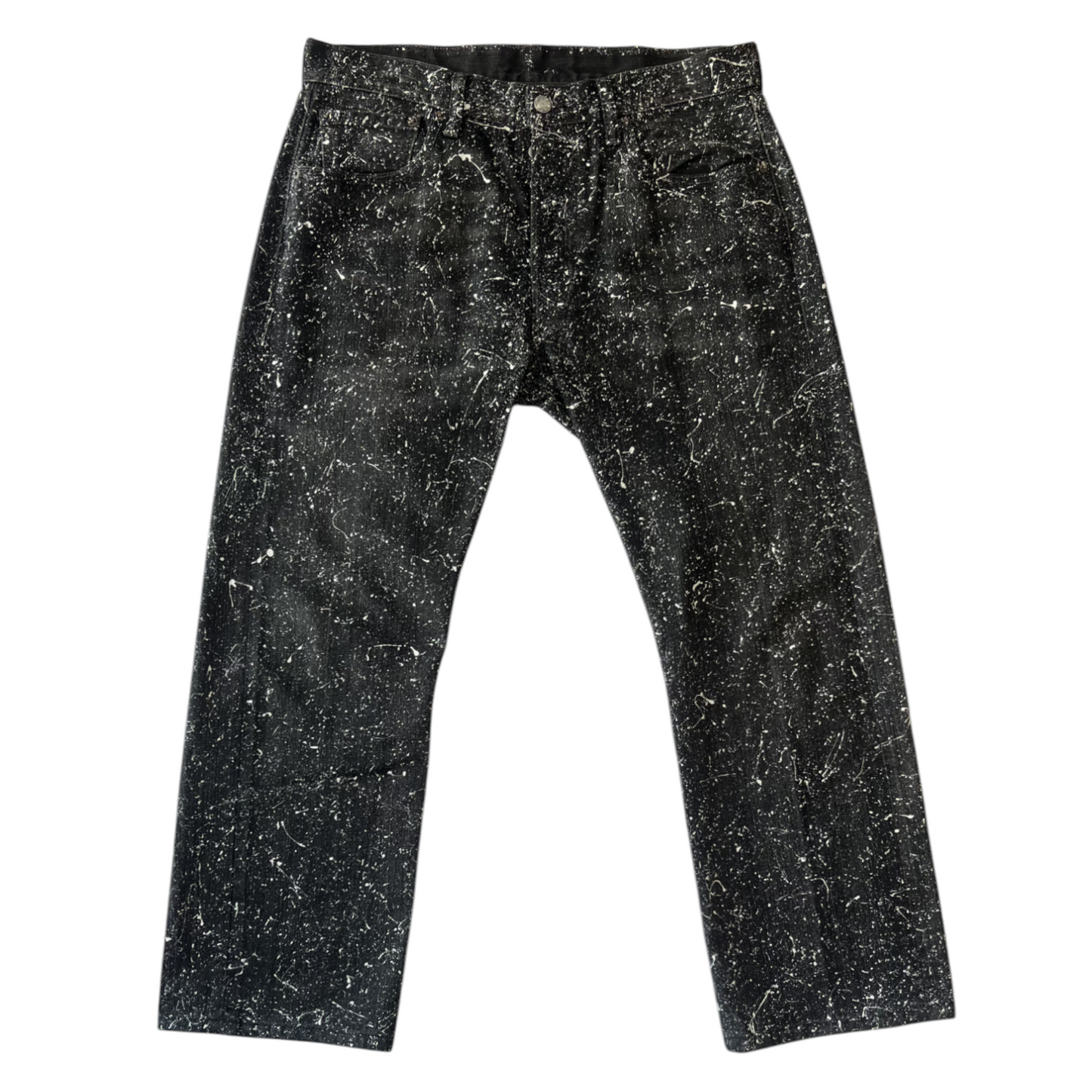 Black & White Splatter Denim Jeans - Size 34 x 30