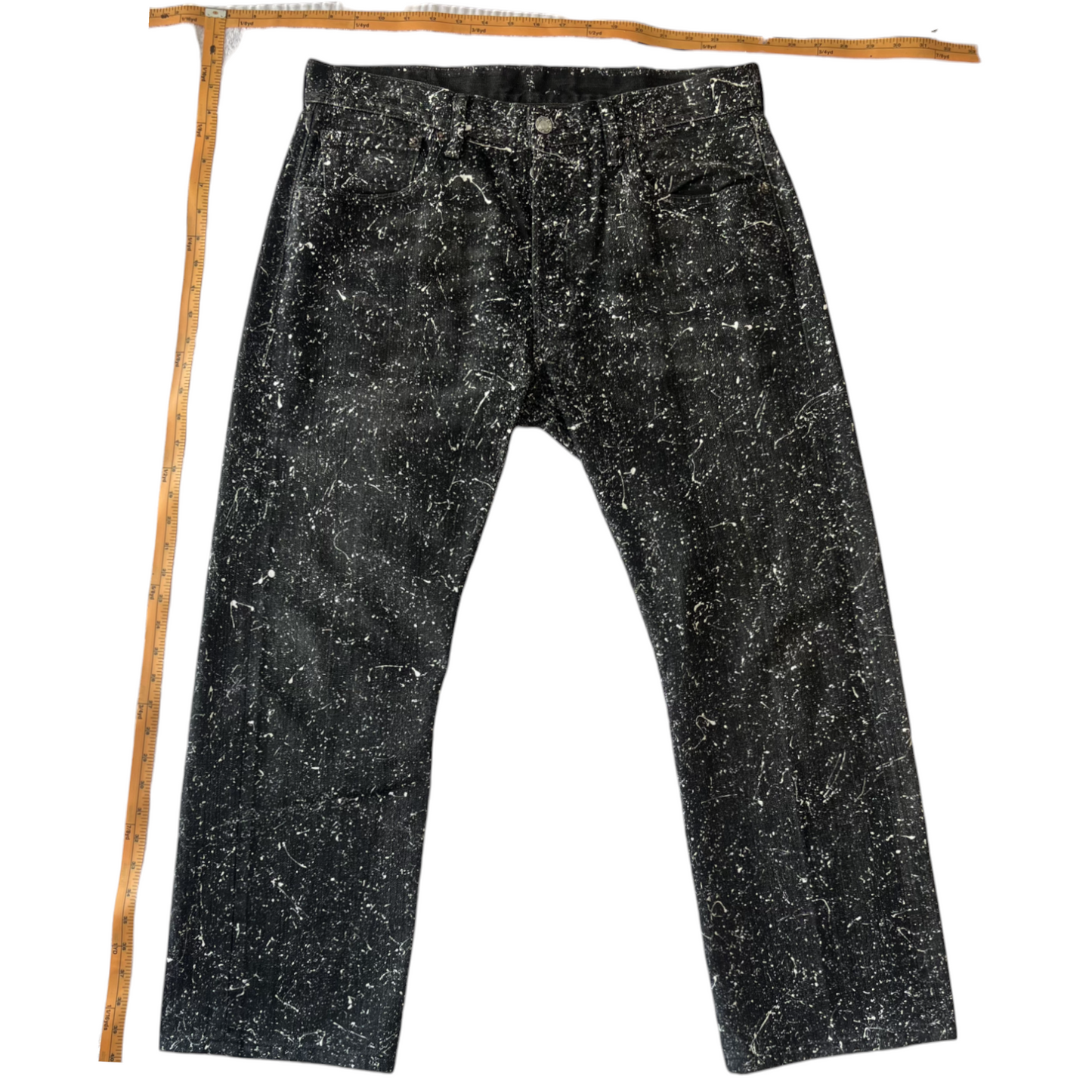 Black & White Splatter Denim Jeans - Size 34 x 30