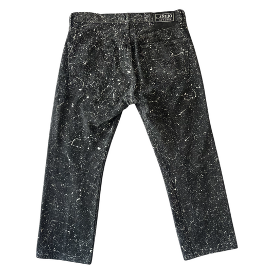 Black & White Splatter Denim Jeans - Size 34 x 30