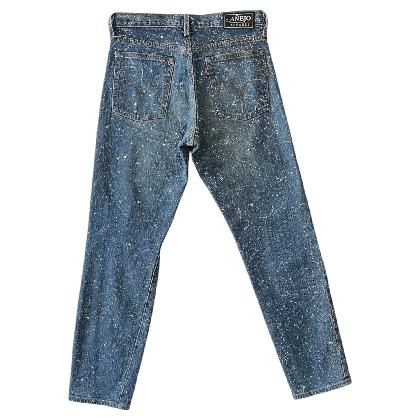 Blue & White Splatter Denim Jeans - Size 27