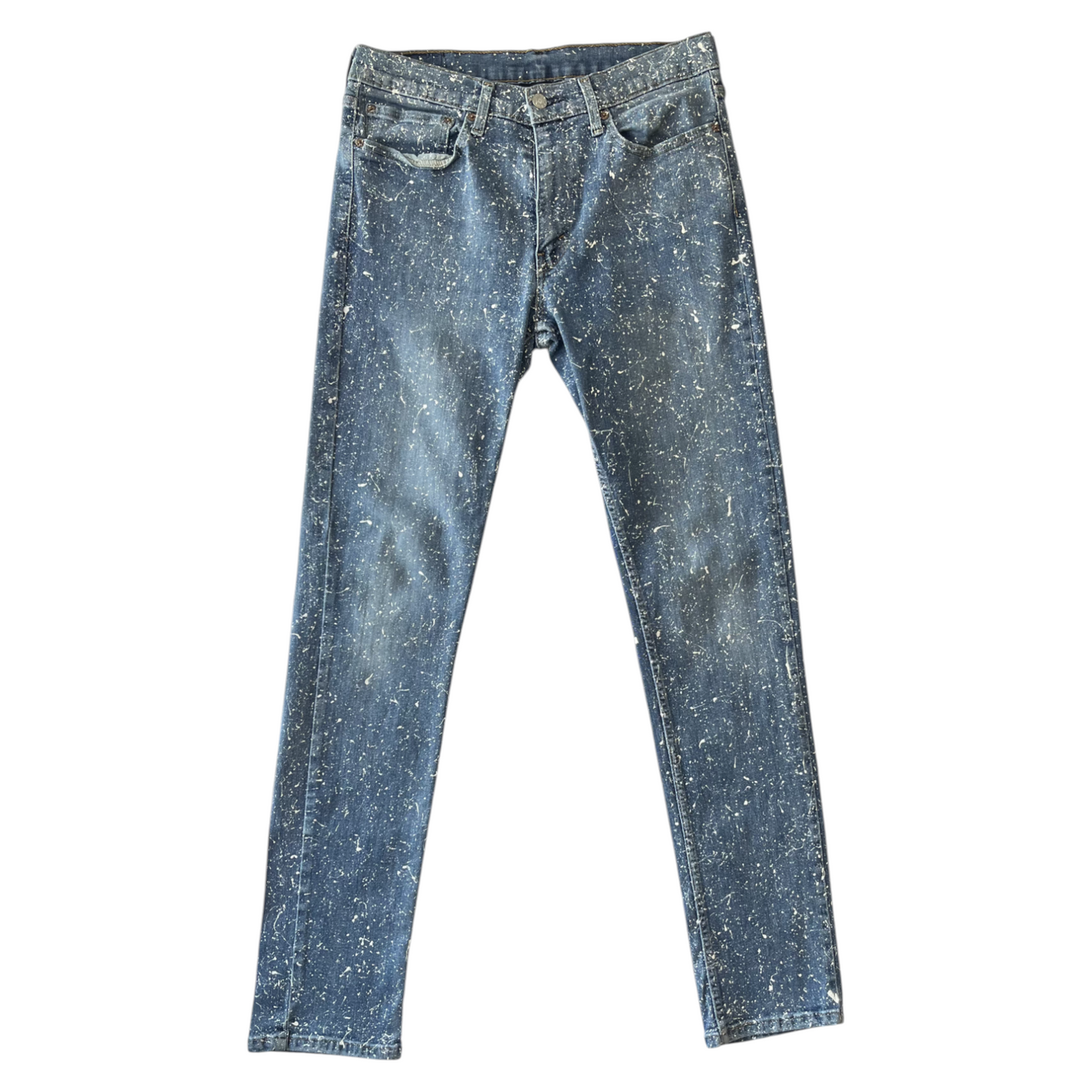 Blue & White Splatter Denim Jeans - Size 34 x 34