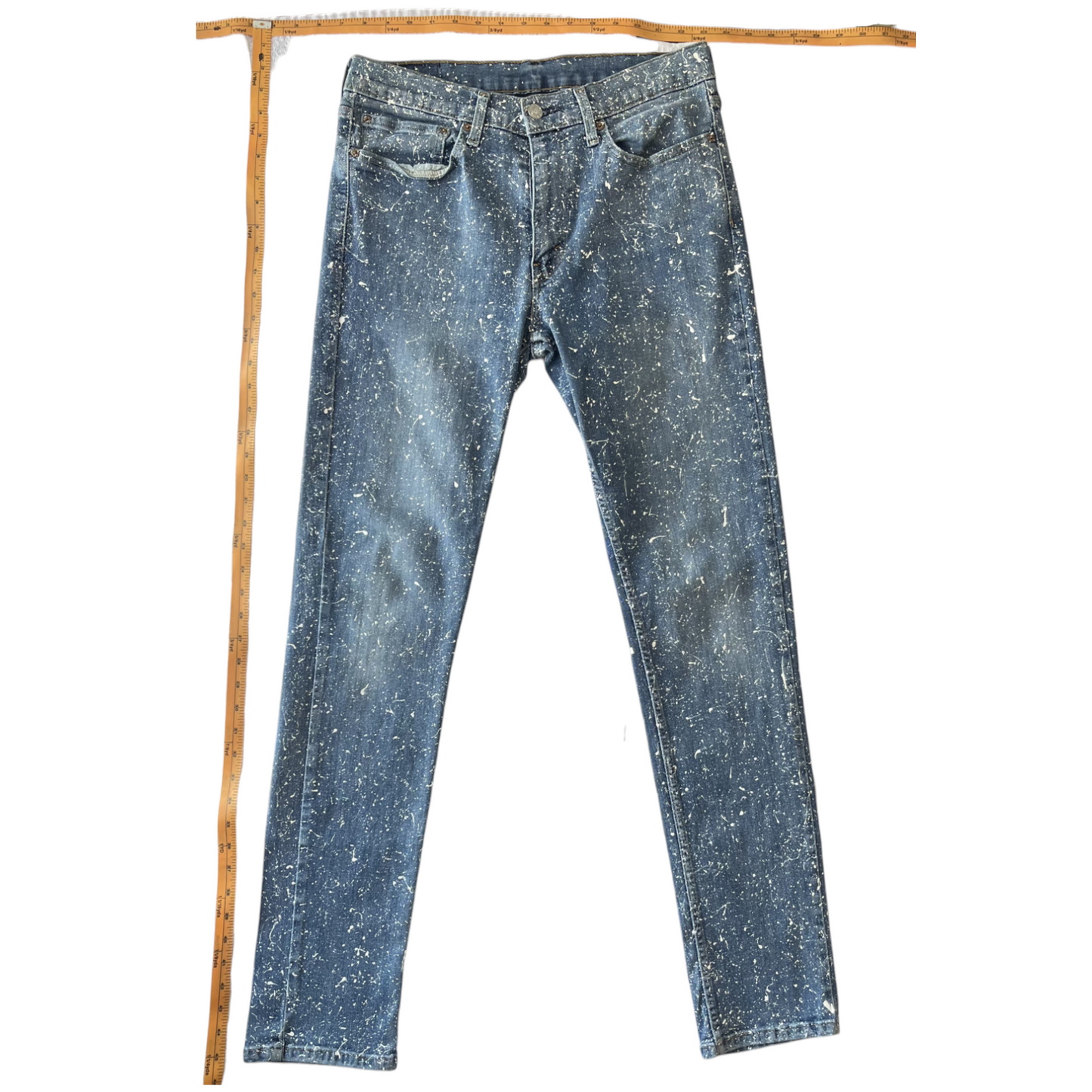Blue & White Splatter Denim Jeans - Size 34 x 34