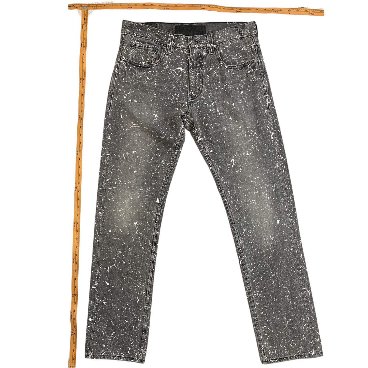 Gray & White Splatter Denim Jeans - Size 33 x 32