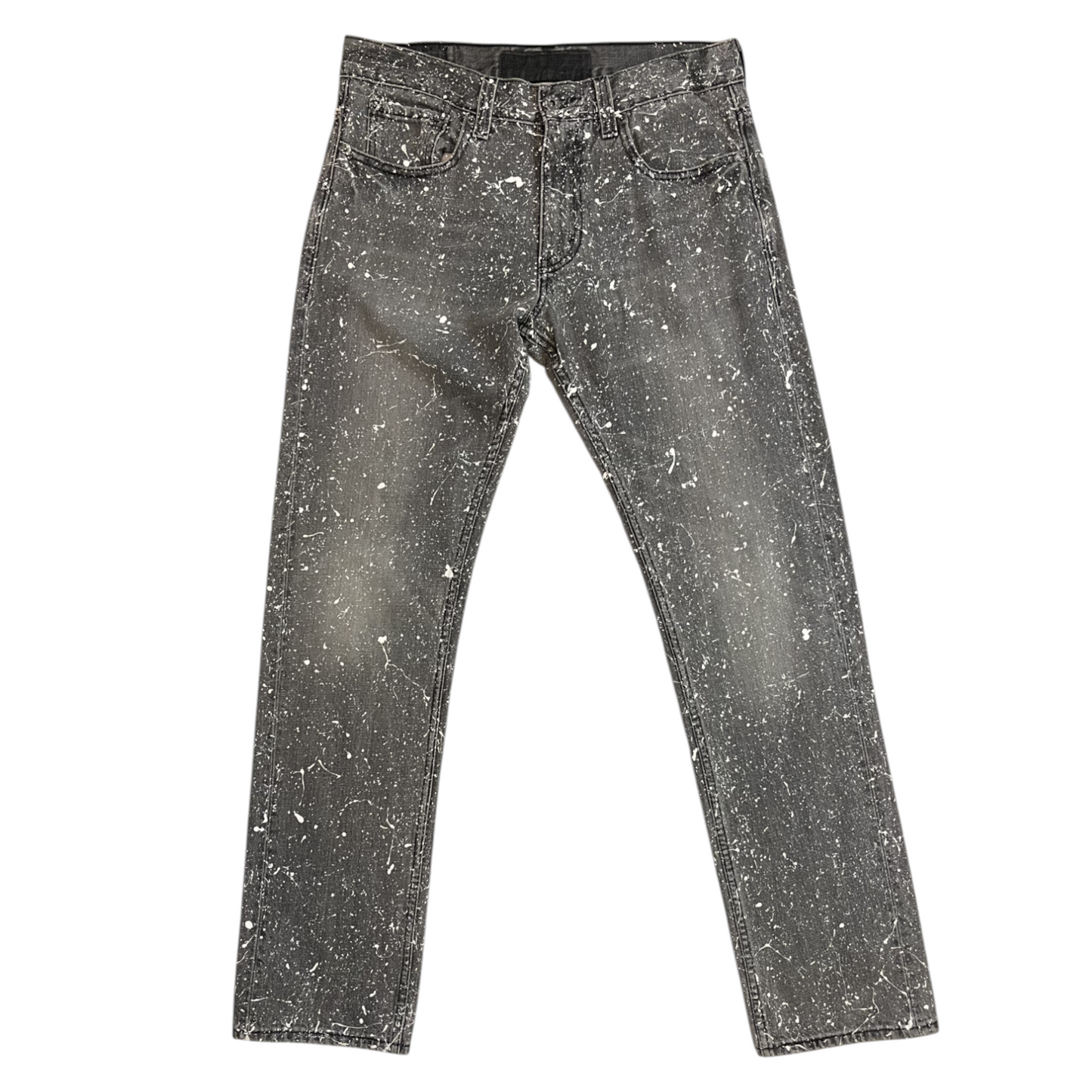 Gray & White Splatter Denim Jeans - Size 33 x 32