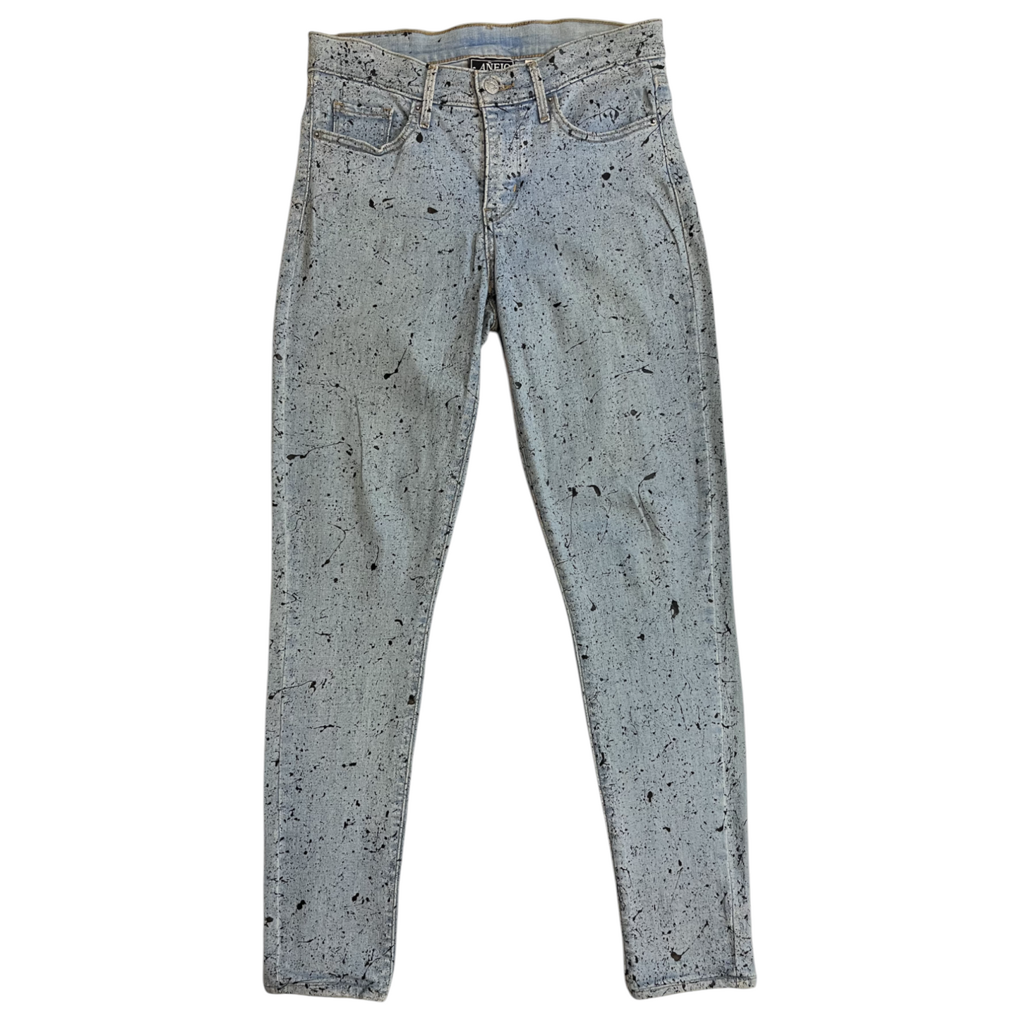 Blue & Black Splatter Denim Jeans - Size 28 x 34